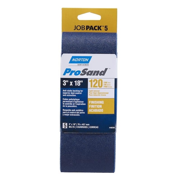 Norton Abrasives Coated, 3 in W, 18 in L, 120 Grit, Medium, Zirconia Alumina 07660749256 - main